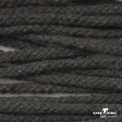 Шнур плетеный d-6 мм круглый, 70% хлопок 30% полиэстер, уп.90+/-1 м, цв.1088-т.серый - купить в Арзамасе. Цена: 588 руб.