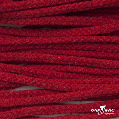 Шнур плетеный d-6 мм, круглый 70% хлопок 30% полиэстер, уп.90+/-1 м, цв.1064-красный - купить в Арзамасе. Цена: 588 руб.