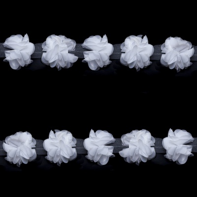 Тесьма плетеная "Рюш", упак. 9,14 м, цвет белый - купить в Арзамасе. Цена: 46.82 руб.