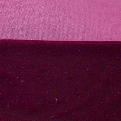 Бархат стрейч №2, 240 гр/м2, шир.160 см, (2,6 м/кг), цвет бордо - купить в Арзамасе. Цена 740.88 руб.