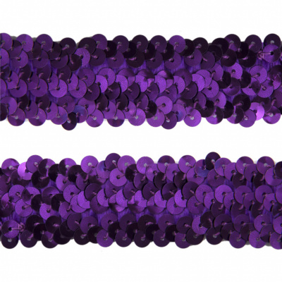 Тесьма с пайетками 12, шир. 30 мм/уп. 25+/-1 м, цвет фиолет - купить в Арзамасе. Цена: 1 098.48 руб.