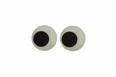 Глазки для игрушек, круглые, с ресничками, 10 мм/упак.50+/-2 шт, цв. -черно-белые - купить в Арзамасе. Цена: 21.24 руб.