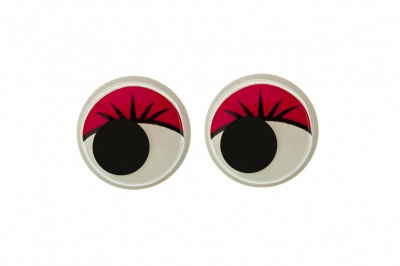 Глазки для игрушек, круглые, с бегающими зрачками, 12 мм/упак.50+/-2 шт, цв. -красный - купить в Арзамасе. Цена: 95.04 руб.