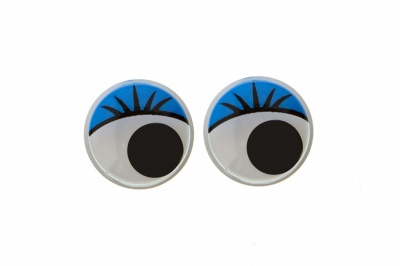 Глазки для игрушек, круглые, с бегающими зрачками, 12 мм/упак.50+/-2 шт, цв. -синий - купить в Арзамасе. Цена: 95.04 руб.