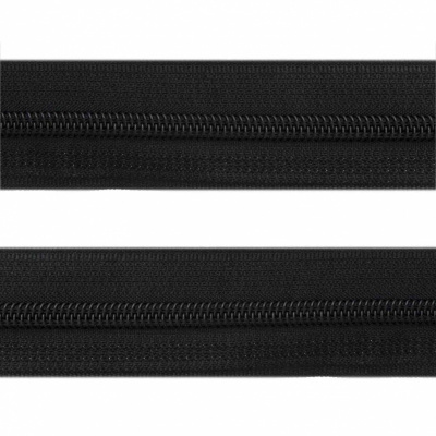 Рулонная молния с покрытием PVC спираль тип 3 (упак.270м) -черная с полосой СВО - купить в Арзамасе. Цена: 12.74 руб.