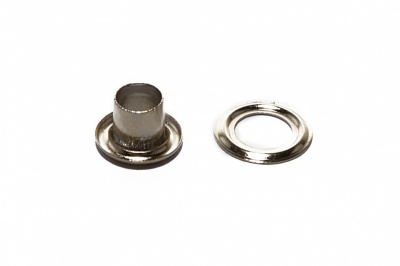 Люверсы металлические "ОмТекс", блочка/кольцо, (3 мм) - цв.никель - купить в Арзамасе. Цена: 0.18 руб.