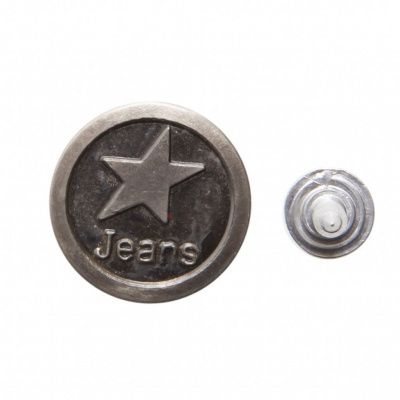 Пуговица джинсовая металлическая, 15 мм, в ассортименте - купить в Арзамасе. Цена: 1.62 руб.