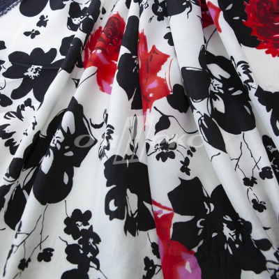 Плательная ткань "Фламенко" 22.1, 80 гр/м2, шир.150 см, принт растительный - купить в Арзамасе. Цена 239.03 руб.