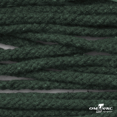 Шнур плетеный d-6 мм, 70% хлопок 30% полиэстер, уп.90+/-1 м, цв.1083-тём.зелёный - купить в Арзамасе. Цена: 588 руб.