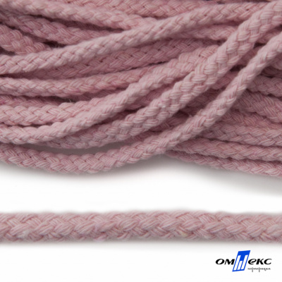 Шнур плетеный d-6 мм круглый, 70% хлопок 30% полиэстер, уп.90+/-1 м, цв.1087-розовый - купить в Арзамасе. Цена: 588 руб.