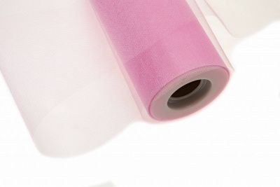 Фатин блестящий в шпульках 16-14, 12 гр/м2, шир. 15 см (в нам. 25+/-1 м), цвет розовый - купить в Арзамасе. Цена: 108.61 руб.
