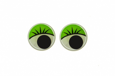 Глазки для игрушек, круглые, с бегающими зрачками, 10 мм/упак.50+/-2 шт, цв. -зеленый - купить в Арзамасе. Цена: 71.20 руб.