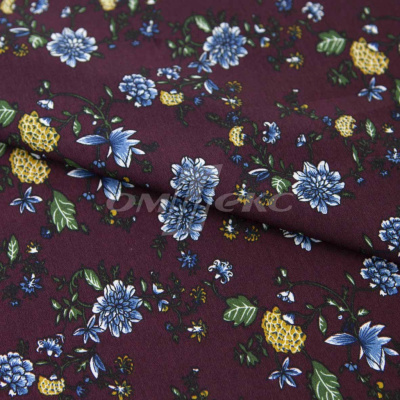 Плательная ткань "Фламенко" 4.1, 80 гр/м2, шир.150 см, принт растительный - купить в Арзамасе. Цена 259.21 руб.