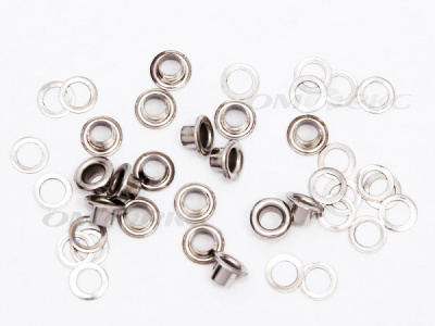 Люверсы металлические, блочка/кольцо, №3 (5 мм) упак.1000 шт- цв.никель - купить в Арзамасе. Цена: 215.60 руб.