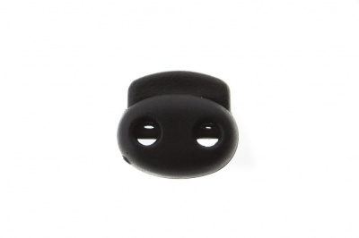 8049ТН Фиксатор пластиковый двухдырочный, 23х20 мм, цвет чёрный - купить в Арзамасе. Цена: 1.37 руб.