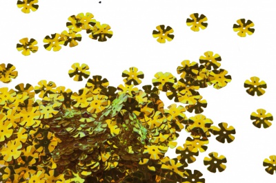 Пайетки "ОмТекс" россыпью,DOUBLE SIDED GOLD,цветок 14 мм/упак.50 гр, цв. 0460-золото - купить в Арзамасе. Цена: 80.12 руб.