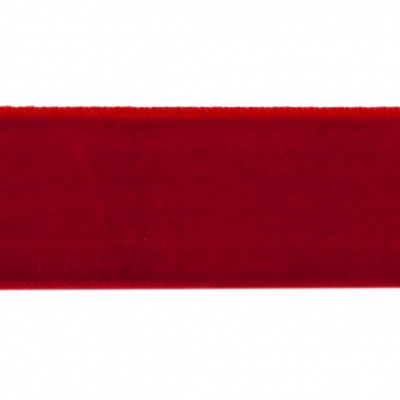 Лента бархатная нейлон, шир.25 мм, (упак. 45,7м), цв.45-красный - купить в Арзамасе. Цена: 981.09 руб.