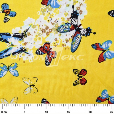 Плательная ткань "Софи" 7.2, 75 гр/м2, шир.150 см, принт бабочки - купить в Арзамасе. Цена 241.49 руб.