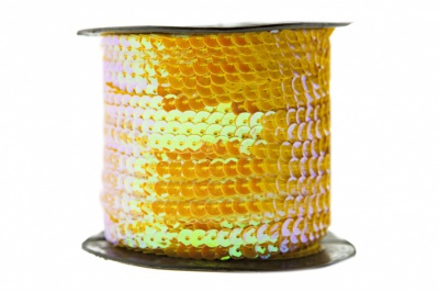 Пайетки "ОмТекс" на нитях, CREAM, 6 мм С / упак.73+/-1м, цв. 92 - золото - купить в Арзамасе. Цена: 484.77 руб.
