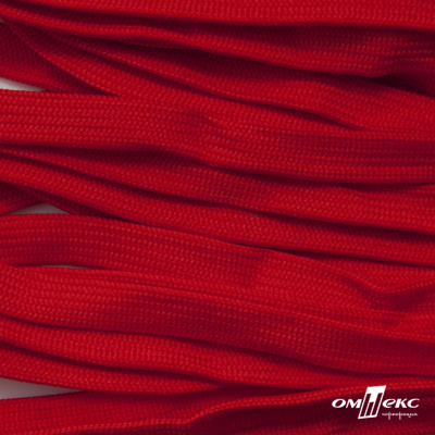 Шнур плетеный (плоский) d-12 мм, (уп.90+/-1м), 100% полиэстер, цв.253 - красный - купить в Арзамасе. Цена: 8.62 руб.