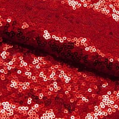 Сетка с пайетками №8, 188 гр/м2, шир.140см, цвет красный - купить в Арзамасе. Цена 433.60 руб.