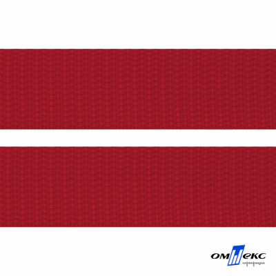 Красный- цв.171 -Текстильная лента-стропа 550 гр/м2 ,100% пэ шир.25 мм (боб.50+/-1 м) - купить в Арзамасе. Цена: 405.80 руб.