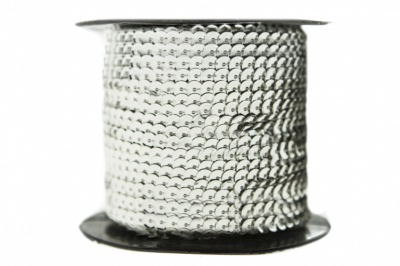 Пайетки "ОмТекс" на нитях, SILVER-BASE, 6 мм С / упак.73+/-1м, цв. 1 - серебро - купить в Арзамасе. Цена: 468.37 руб.