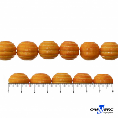 0309-Бусины деревянные "ОмТекс", 16 мм, упак.50+/-3шт, цв.003-оранжевый - купить в Арзамасе. Цена: 62.22 руб.
