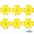 Кружево гипюр "Ромашка" 0575-1169, шир. 25 мм/уп.13,7 м, цвет 8208-жёлтый - купить в Арзамасе. Цена: 289.76 руб.
