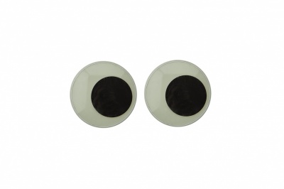 Глазки для игрушек, круглые, с бегающими зрачками, 15 мм/упак.50+/-2 шт, цв. -черно-белые - купить в Арзамасе. Цена: 46.92 руб.