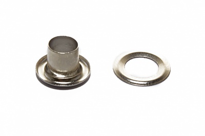 Люверсы металлические "ОмТекс", блочка/кольцо, (4 мм) - цв.никель - купить в Арзамасе. Цена: 0.24 руб.