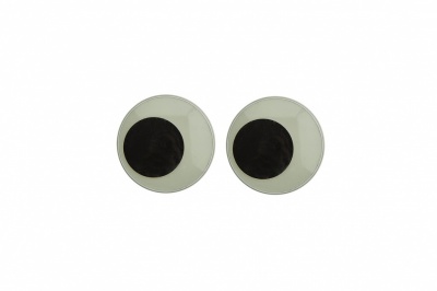 Глазки для игрушек, круглые, с бегающими зрачками, 12 мм/упак.50+/-2 шт, цв. -черно-белые - купить в Арзамасе. Цена: 38.32 руб.