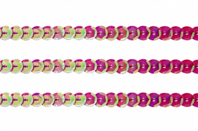 Пайетки "ОмТекс" на нитях, CREAM, 6 мм С / упак.73+/-1м, цв. 89 - розовый - купить в Арзамасе. Цена: 468.37 руб.