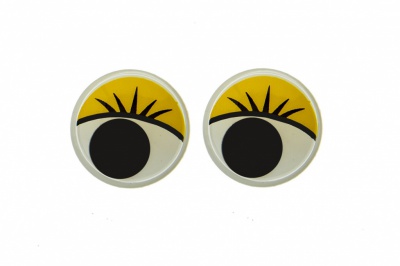 Глазки для игрушек, круглые, с бегающими зрачками, 15 мм/упак.50+/-2 шт, цв. -желтый - купить в Арзамасе. Цена: 113.01 руб.