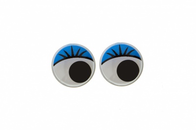 Глазки для игрушек, круглые, с бегающими зрачками, 8 мм/упак.50+/-2 шт, цв. -синий - купить в Арзамасе. Цена: 59.05 руб.