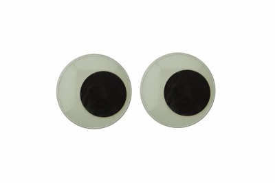 Глазки для игрушек, круглые, с бегающими зрачками, 24 мм/упак.20+/-2 шт, цв. -черно-белые - купить в Арзамасе. Цена: 44.90 руб.