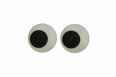Глазки для игрушек, круглые, с бегающими зрачками, 18 мм/упак.50+/-2 шт, цв. -черно-белые - купить в Арзамасе. Цена: 41.81 руб.