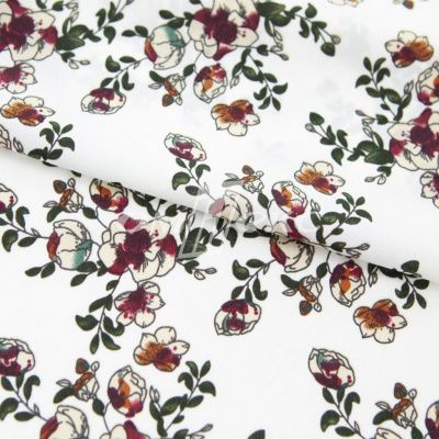 Плательная ткань "Фламенко" 23.1, 80 гр/м2, шир.150 см, принт растительный - купить в Арзамасе. Цена 264.56 руб.