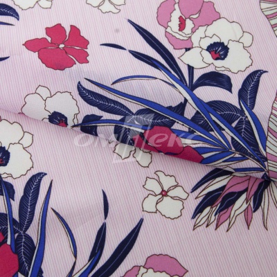 Плательная ткань "Фламенко" 18.1, 80 гр/м2, шир.150 см, принт растительный - купить в Арзамасе. Цена 239.03 руб.