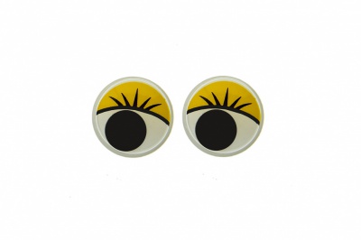 Глазки для игрушек, круглые, с бегающими зрачками, 8 мм/упак.50+/-2 шт, цв. -желтый - купить в Арзамасе. Цена: 59.05 руб.
