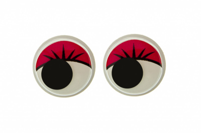 Глазки для игрушек, круглые, с бегающими зрачками, 15 мм/упак.50+/-2 шт, цв. -красный - купить в Арзамасе. Цена: 113.01 руб.